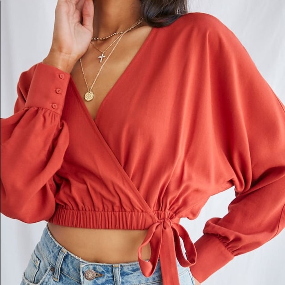 Surplice Dolman Top Cayenne